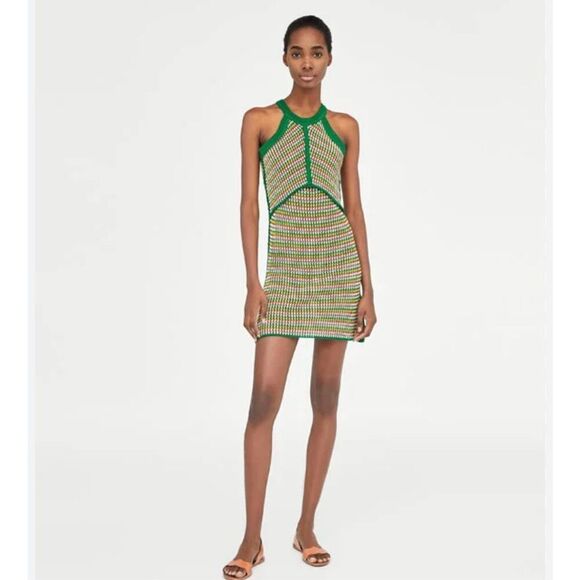 Cider Dresses & Skirts - CIDER | CIDER crochet multicolor mini dress size S hippie 60s boho